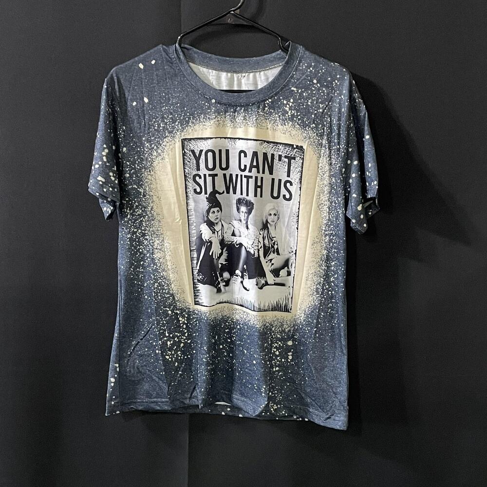 You Can't Sit With Us Witches Shirt Women's Medium Gray Halloween Graphic Tee